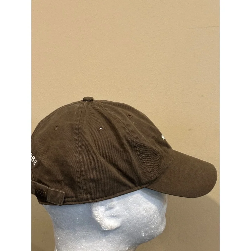 The North Face Brown Cotton Baseball Cap Adjustable Hat Since 1968 Logo Mens